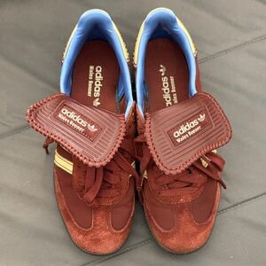 Wales Bonner collab Adidas Maroon and Yellow Sneakers